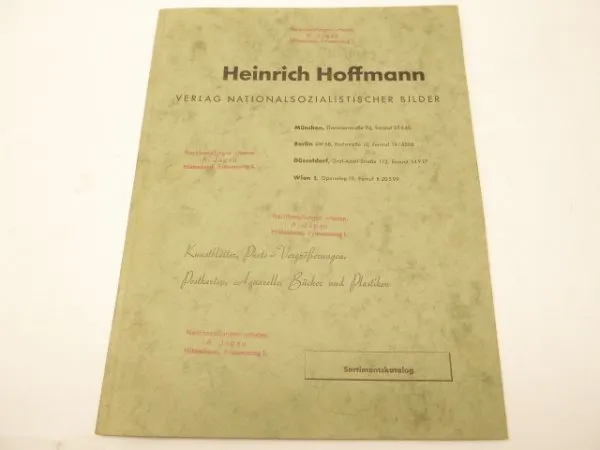 Großer Heinrich Hoffmann - Katalog, Postkarten - Gemälde - Bronzen usw. ...