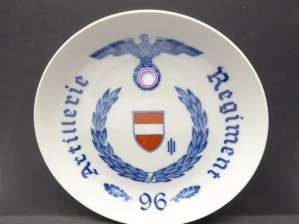 Meissen plate - "Artillery Regiment 96"