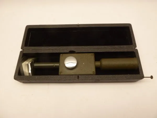 Old angle prism with plumb bob "Der Lotecoller" in a case