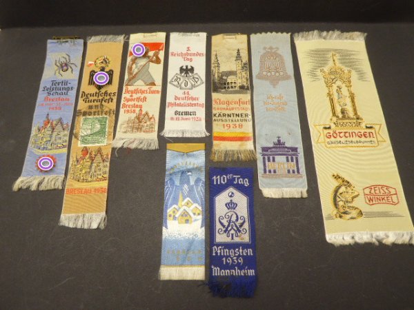 Lot of 9 badges / silk ribbons - German Empire