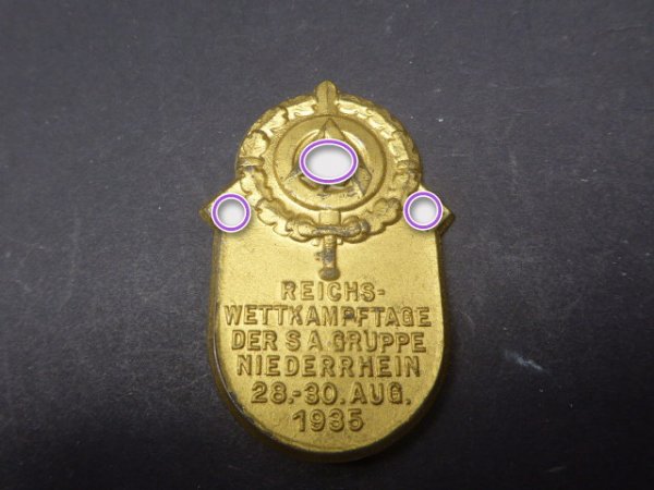 Tagungsabzeichen - Reichswettkampftage der SA Gruppe Niederrhein 1935