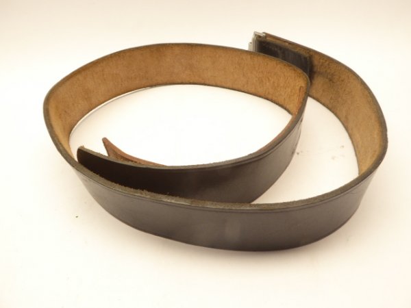 Leather belt black with manufacturer olc