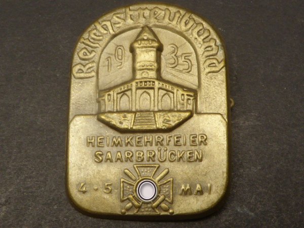Badge - Reichstreubund Homecoming Celebration Saarbrücken 1935