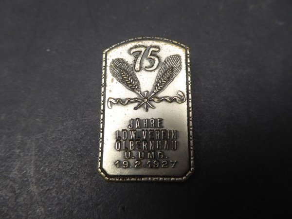 Badge - 75 Years L.D.W. Association of Olbernhau and the surrounding area in 1927