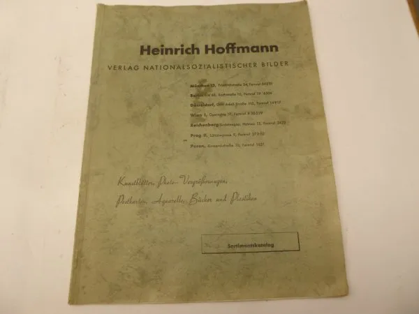 Großer Heinrich Hoffmann - Katalog, Postkarten - Gemälde - Bronzen usw. ...