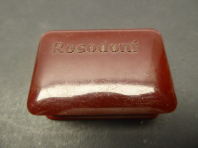 Bakelite jar "Rosodont" for toothpaste powder with manufacturer Bergmann in Waldheim Saxony