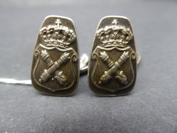 Cufflinks - Crossed cannons under the crown