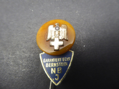 Badge - DRK German Red Cross with amber and label