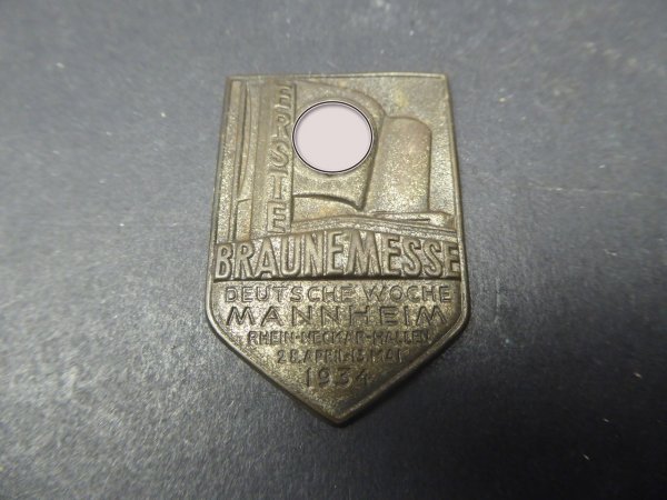 Badge - 1st Brown Fair - German Week Mannheim - 1934