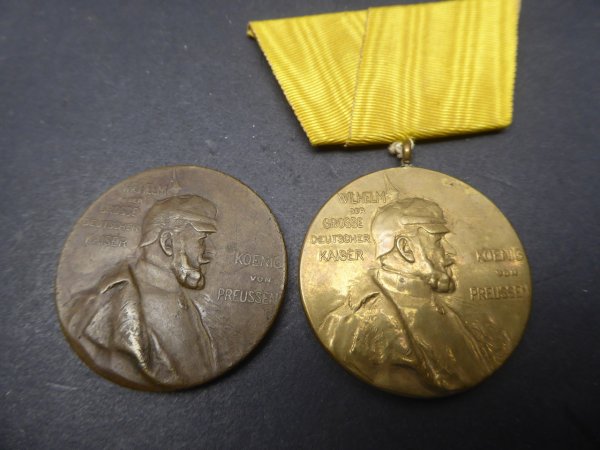 2x Kaiser Wilhelm I commemorative medal 1897
