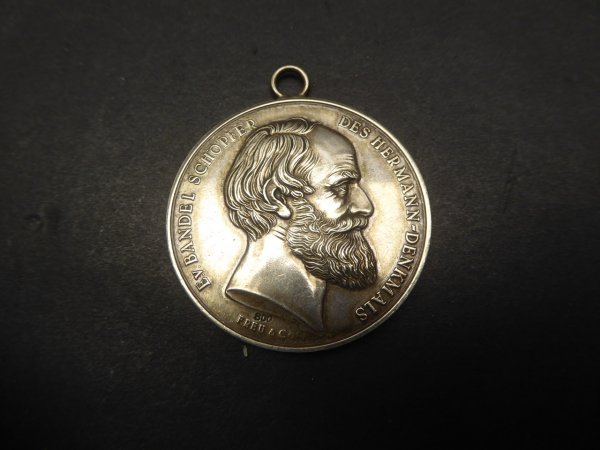 800 silver medal Detmold - 1875 (F. Reu & Co.) Hermann monument - Ernst von Bandel - 41 mm, 26.3 grams