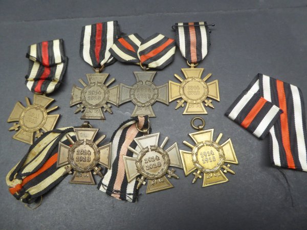 7x Kriegsverdienstkreuz 1914/18 am Band