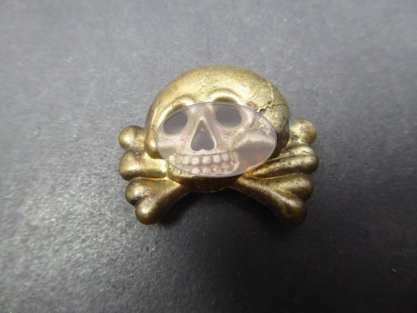 SS Death's Head Cap Badge 1st Form - Made from copper/brass alloy