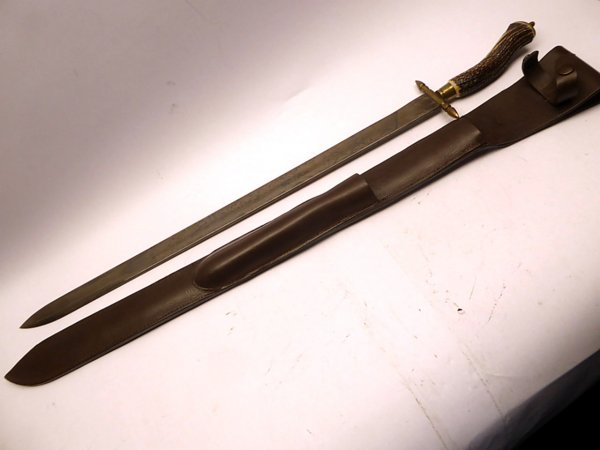 Hirschfanger with scabbard from GDR times, typical production