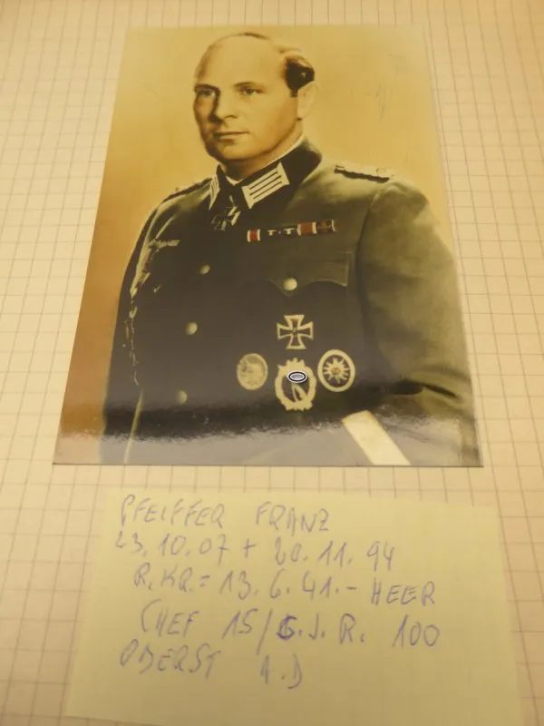 Repro Foto mit originaler Unterschrift nach 1945 - Franz Pfeiffer - RK 1941