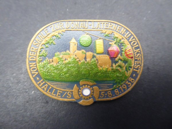 Badge - KDF From the Saale to the Danube - Lantern and Folk Festival - Halle/S 1938