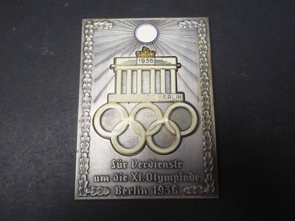 Plaque for services to the XI. 1936 Berlin Olympics
