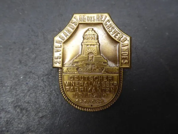 Badge - 25th Association Day of the Reich Association of German Mineral Water Manufacturers Leipzig 1926