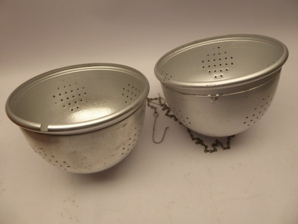 NVA - Two parts of a large tea strainer, diameter 14 cm