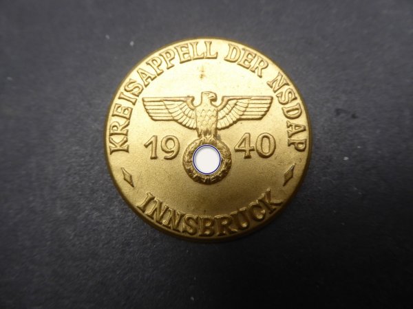 Badge - district roll call of the NSDAP 1940 Innsbruck