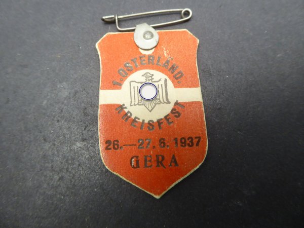 Badge - 1st Easter country. District festival 1937 Gera
