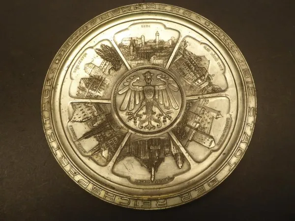 Pewter Plate Nuremberg "The City of the Nazi Party Rallies"