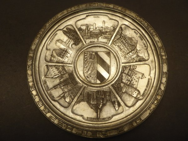 Pewter Plate Nuremberg "The City of the Nazi Party Rallies"