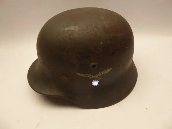 LW Luftwaffe - Stahlhelm M35 mit Doppelembleme - unberührter Dachbodenfund