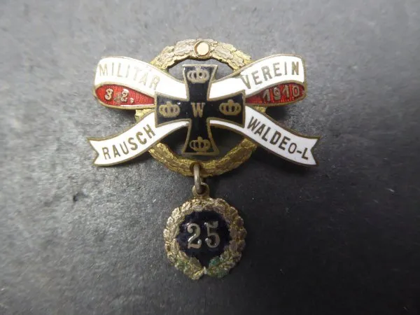 Badge - Military Club Rausch Waldeo-L for 25 years from 1910