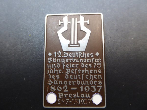 Badge - 12th German Singers' Festival Breslau 1937