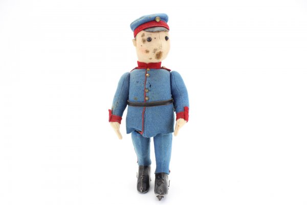 Old tin toy Schuco Automato French soldier from 1914