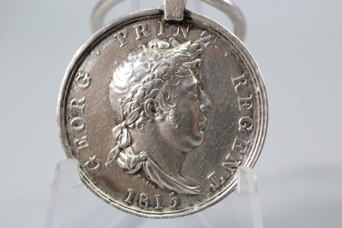 Originale Waterloo - Medaille Soldat Christoph Schwarmann Landw. Bataillon Verden
